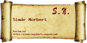 Simár Norbert névjegykártya
