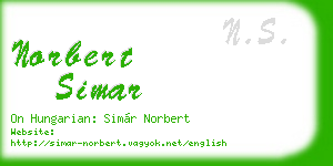 norbert simar business card